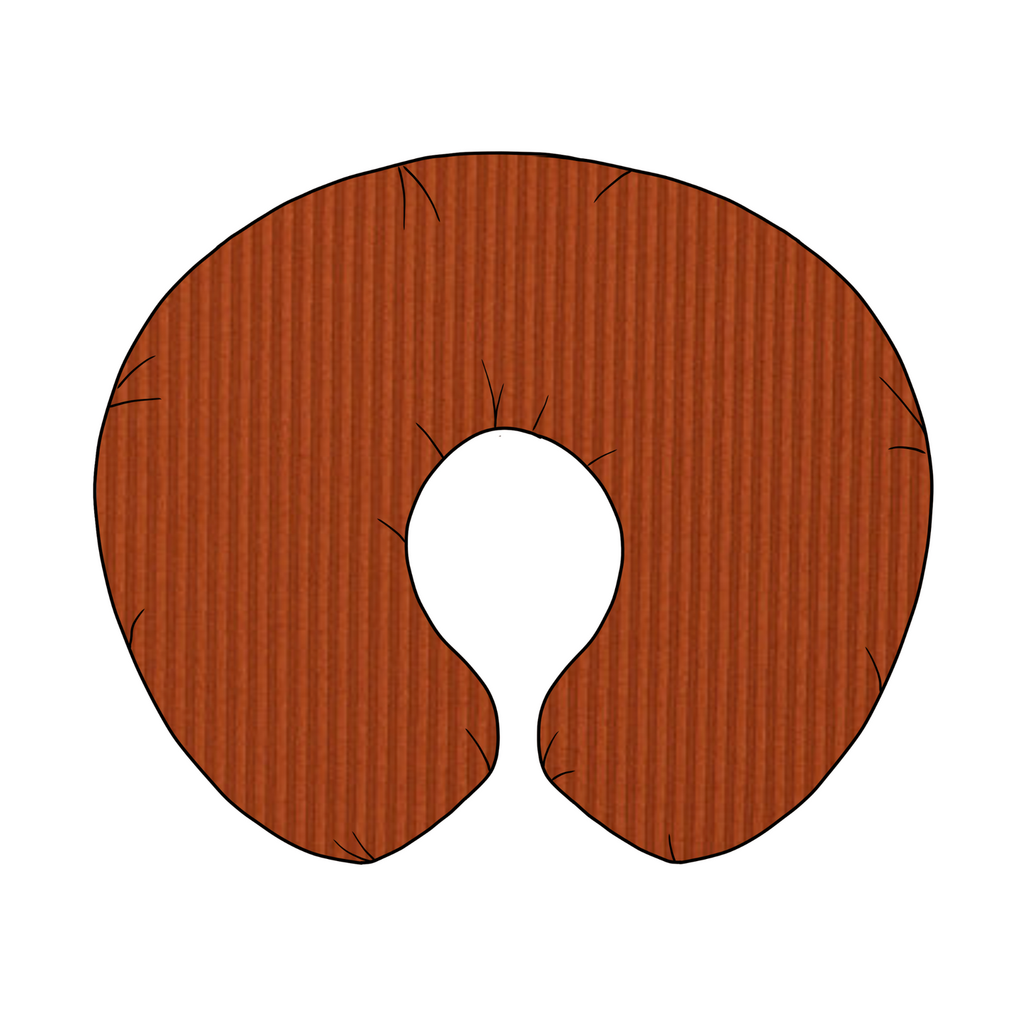 Rust Ribbed Nursing Pillow Cover For Feeding And Tummy Time Little Mae & Co Everetts Place: Online Boutique