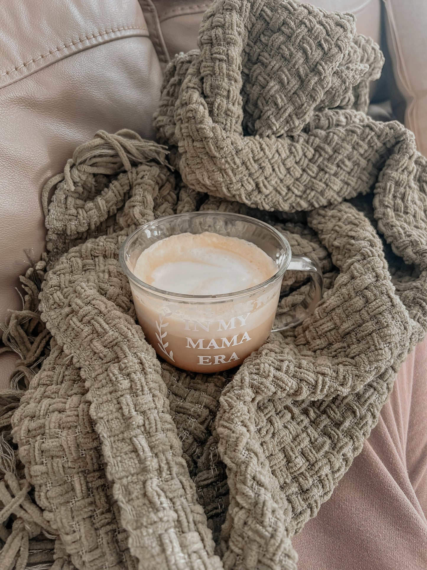 Mama Era Glass Latte Mug By Little Mae Co Clear View Little Mae & Co Everetts Place: Online Boutique
