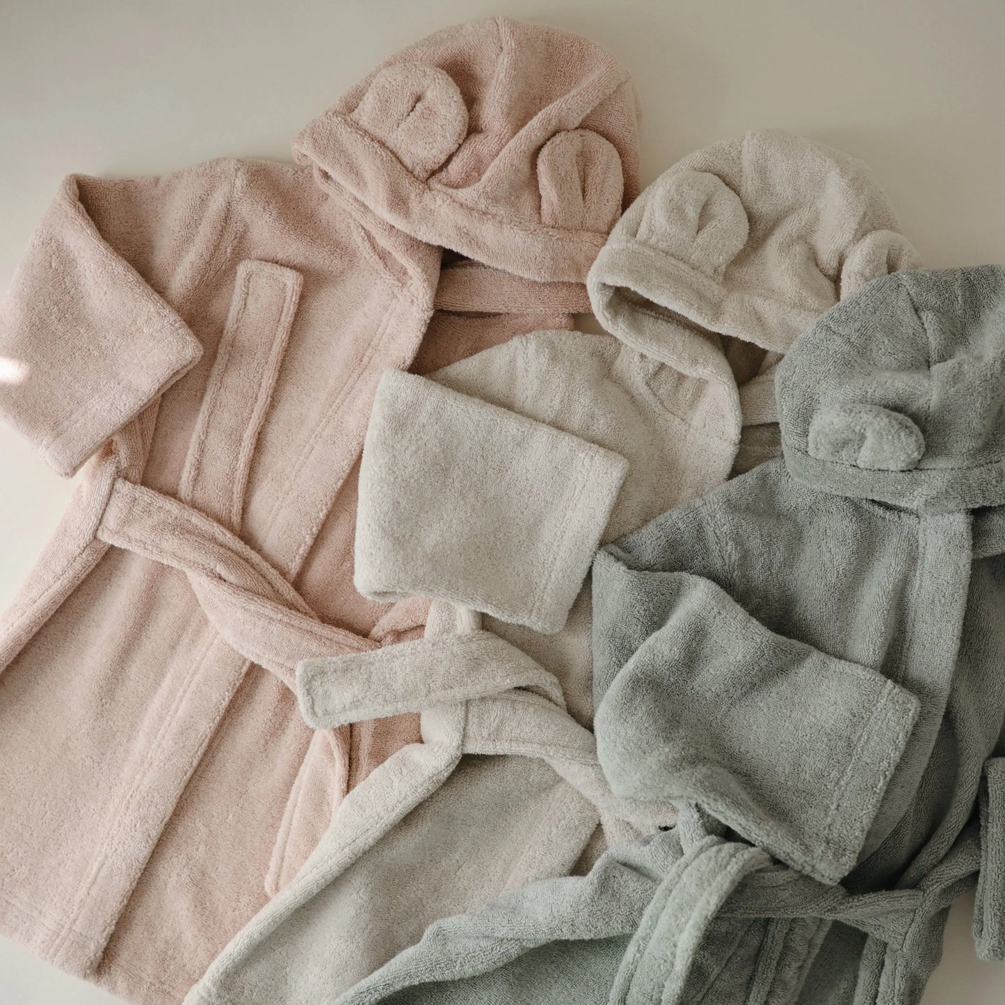Organic Cotton Bear Robe for Kids with Cute Hood and Ears Mushie