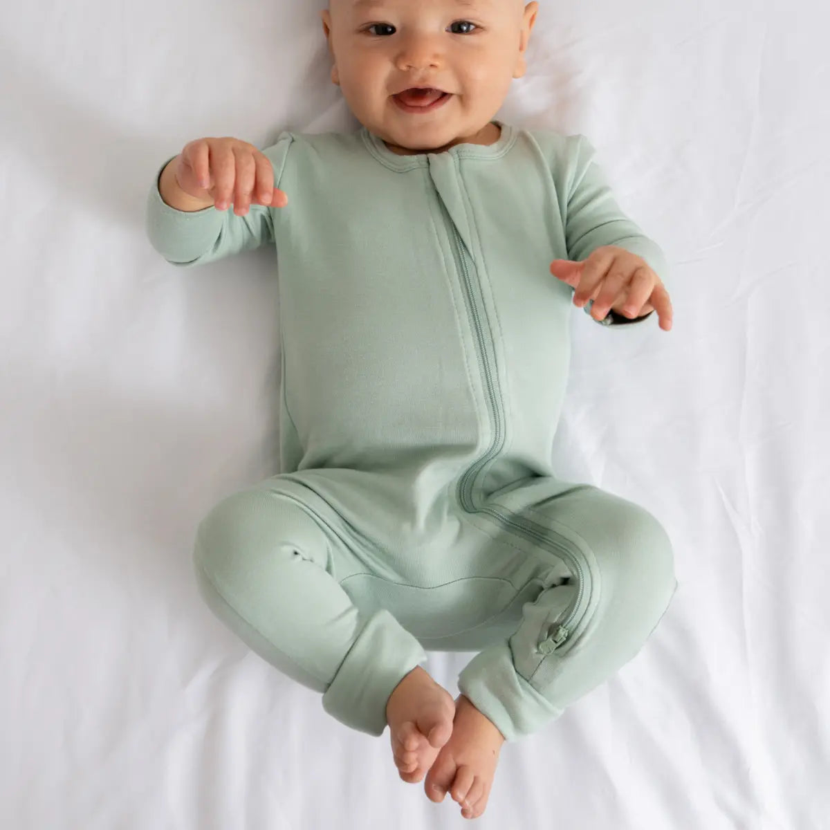 Baby Bamboo Pajamas with DreamCuffs.