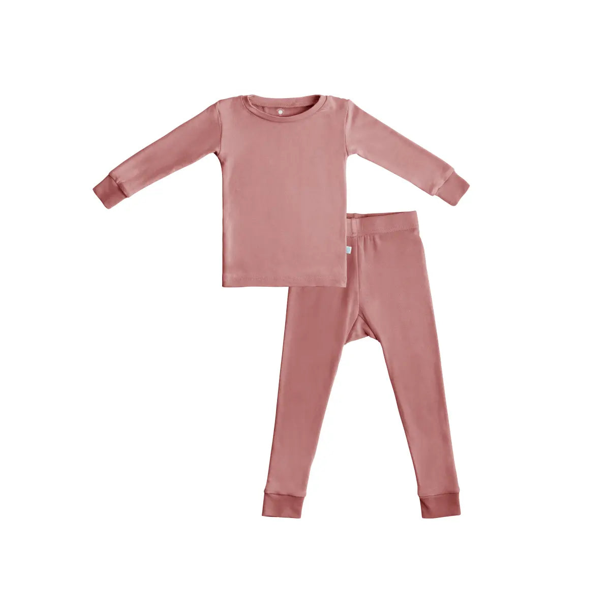 Toddler Kids Bamboo Pajamas Dusty Rose Ultra Soft Viscose LuxeWeave Fabric.
