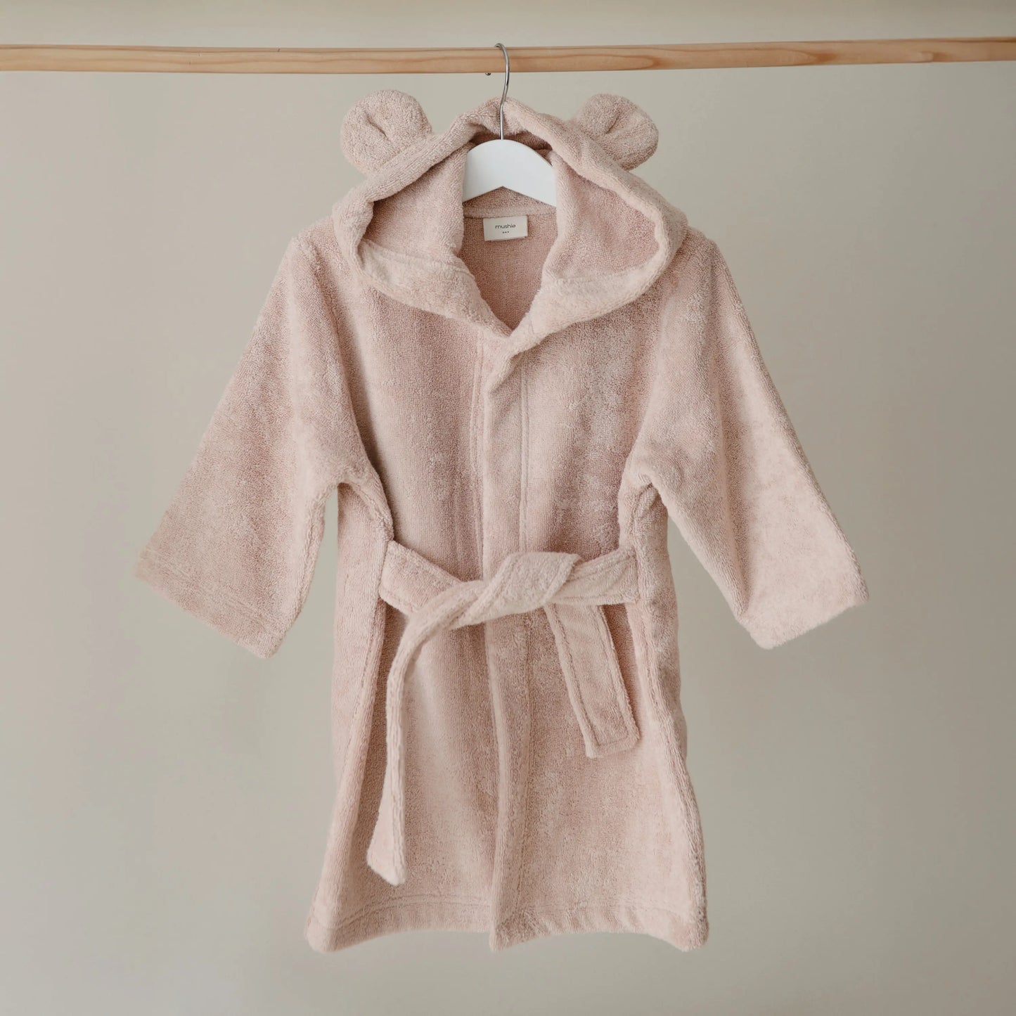 Organic Cotton Bear Robe for Kids with Cute Hood and Ears Mushie