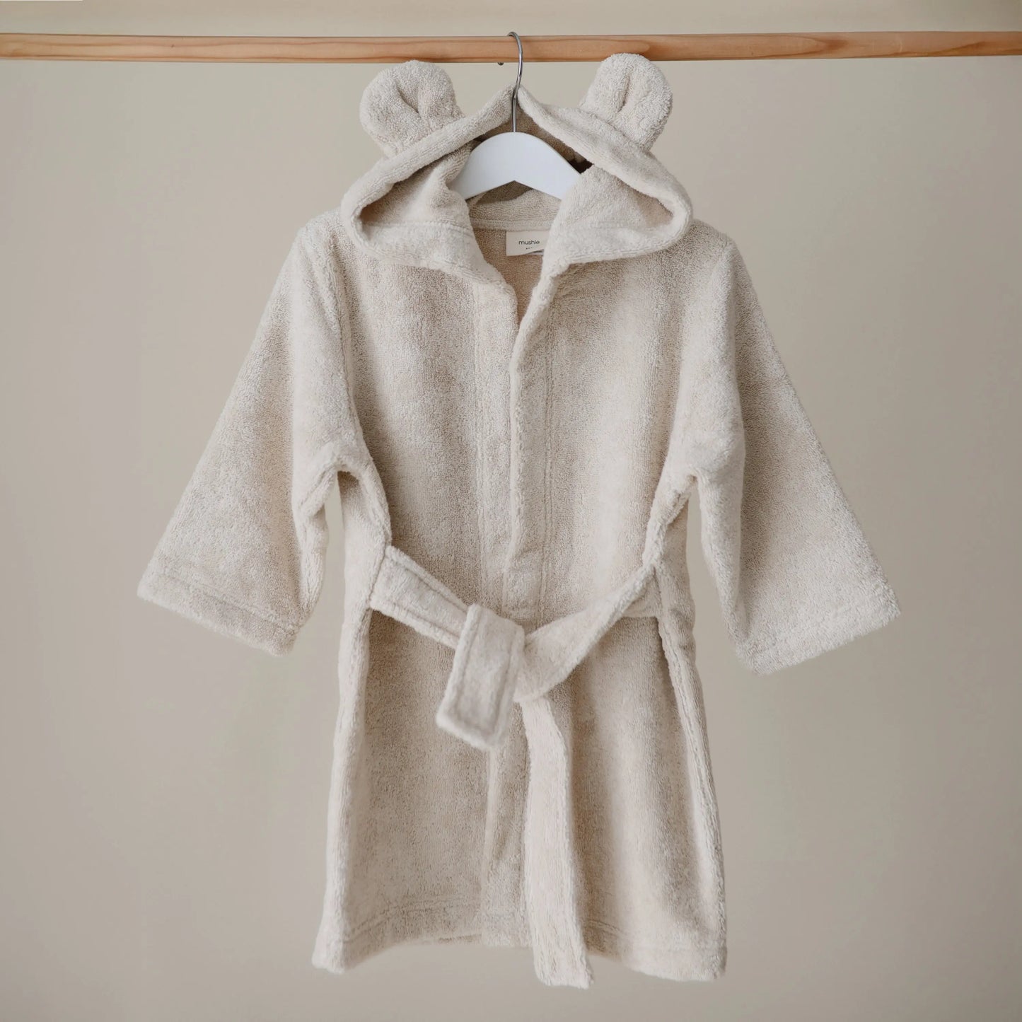 Organic Cotton Bear Robe for Kids with Cute Hood and Ears Mushie