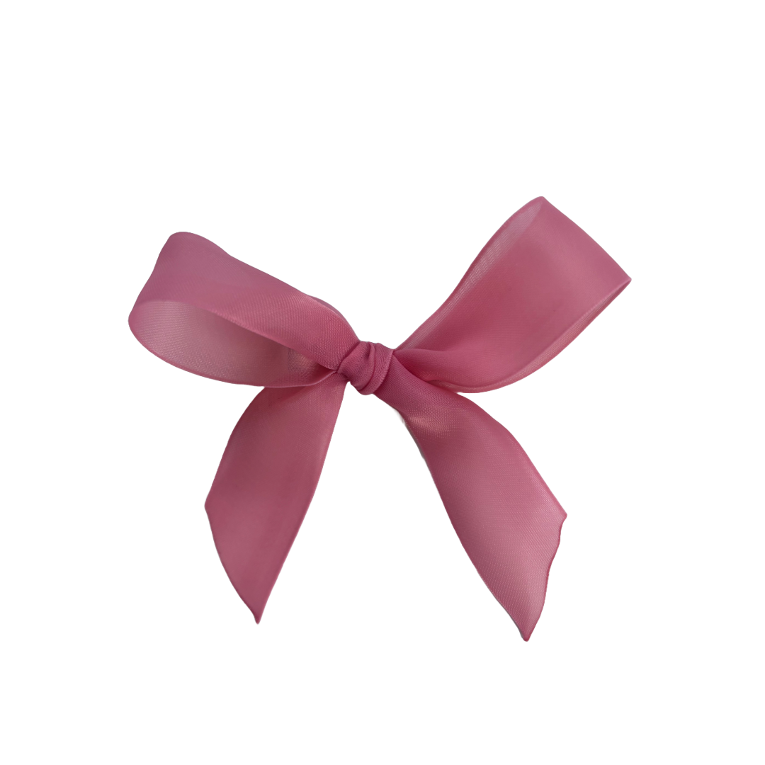 Pink Rose Ribbon Bows With Prong Clip 4 Inch For Gifts Little Mae & Co Everetts Place: Online Boutique 6.99