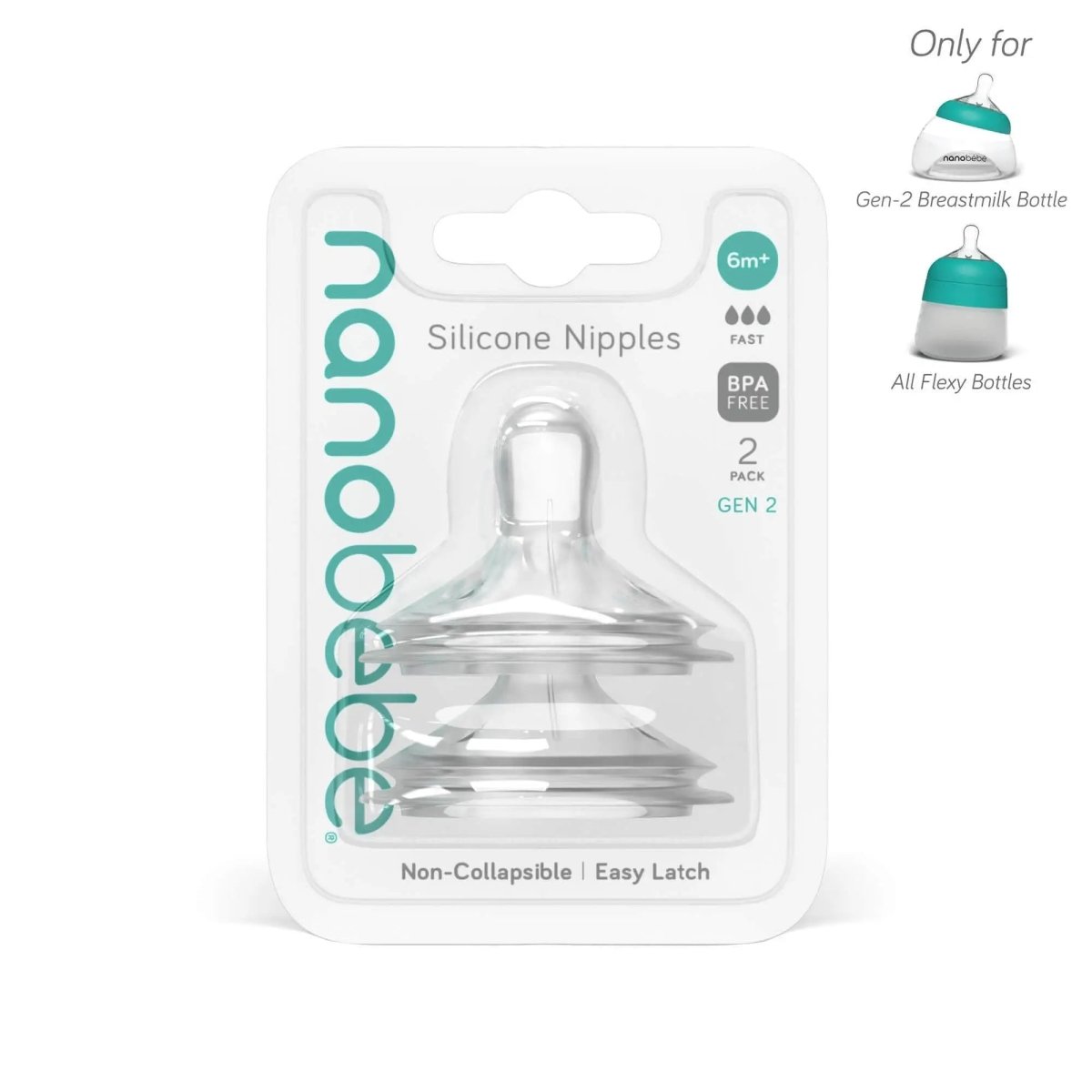 Silicone Anti-Colic Baby Bottle Nipples Nanobébé
