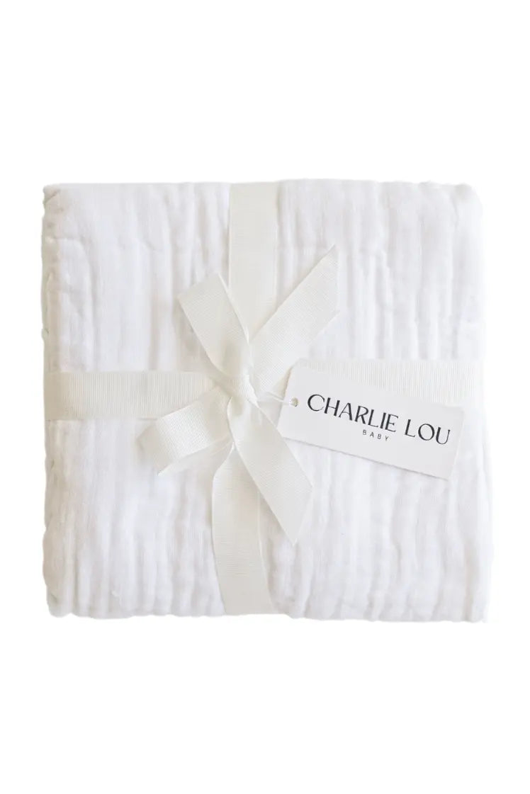 100 Percent Cotton Muslin Blanket For Newborns Baby Safe Charlie Lou Baby Everetts Place: Online Boutique