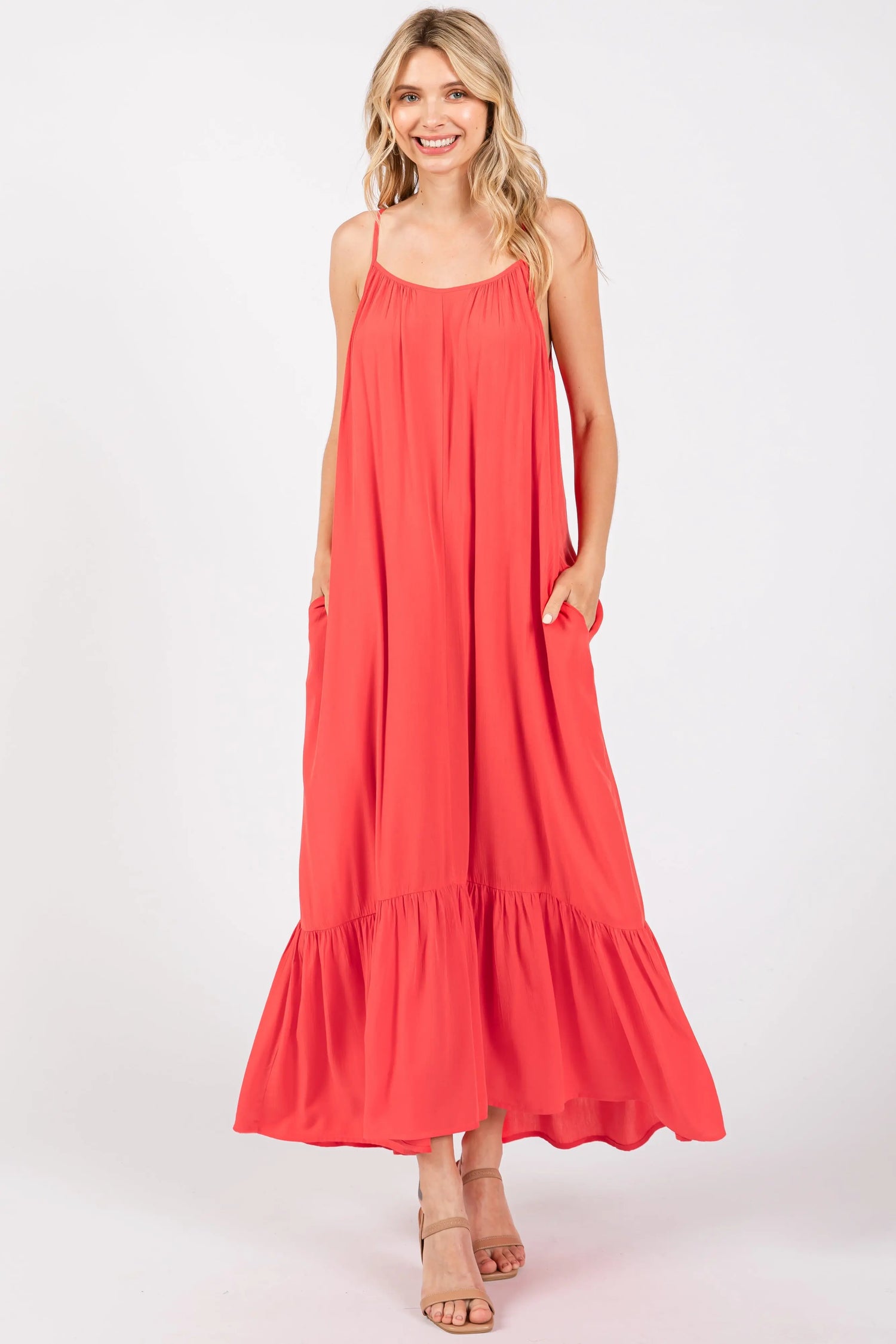 PinkBlush Elegant Red Crochet Lace Back Maxi Dress for Sophisticated Women - Apparel & Accessories > Clothing > Dresses
