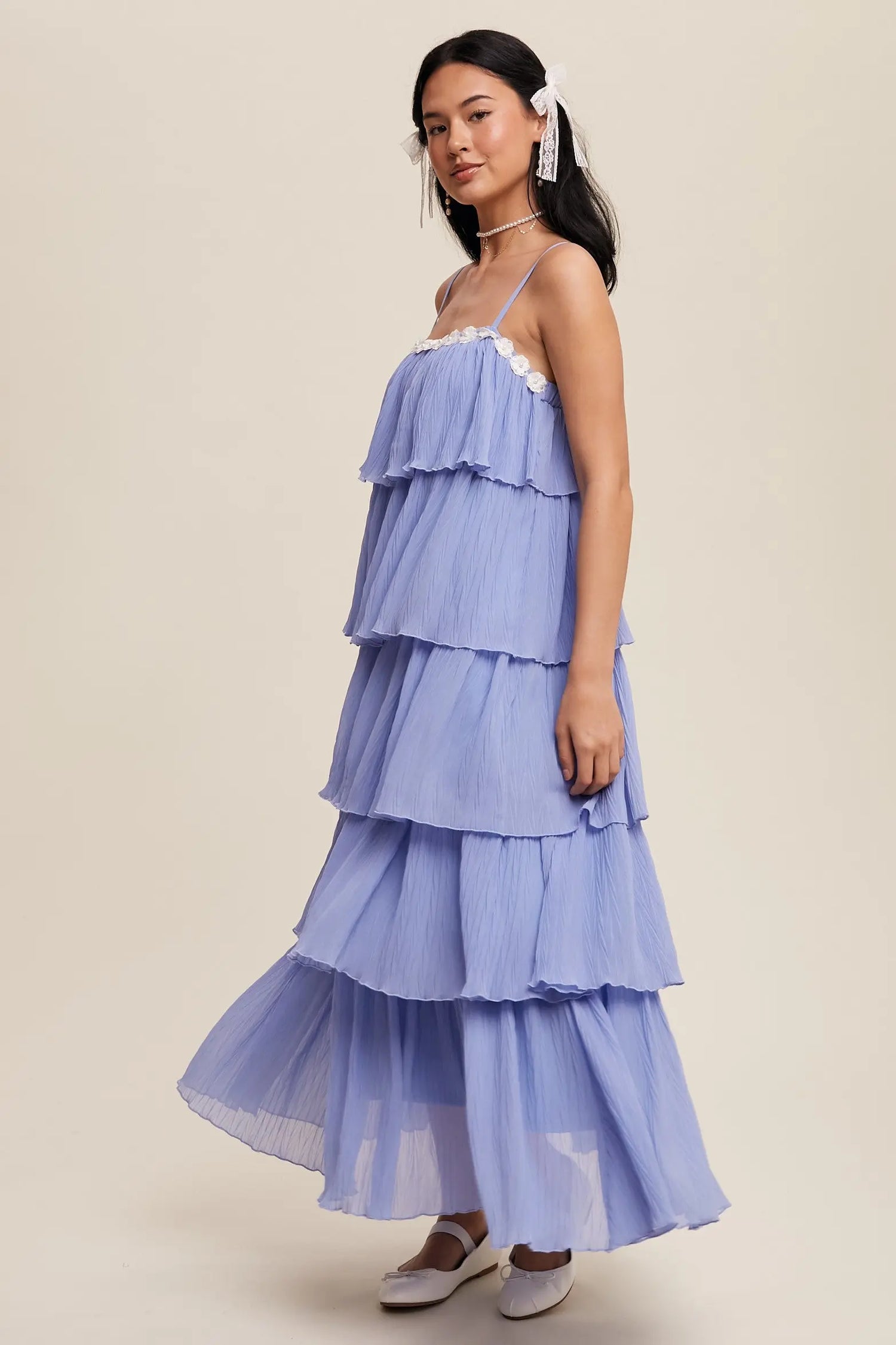 PinkBlush PinkBlush Periwinkle Ruffle Tiered Maxi Dress for Elegant Women - Apparel & Accessories > Clothing > Dresses