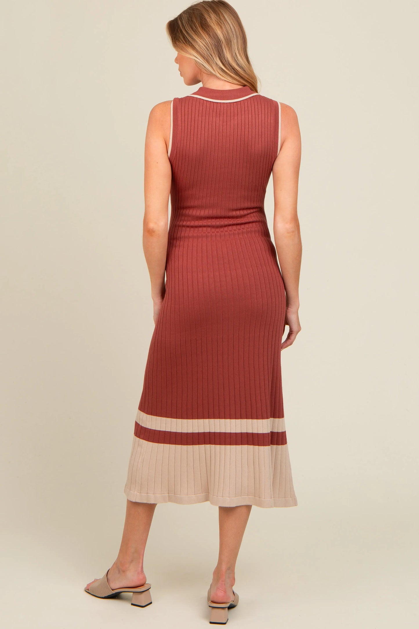 PinkBlush PinkBlush Maternity Dress with Button Front and Contrast Border for Expecting Mothers - Apparel & Accessories > Clothing > Dresses