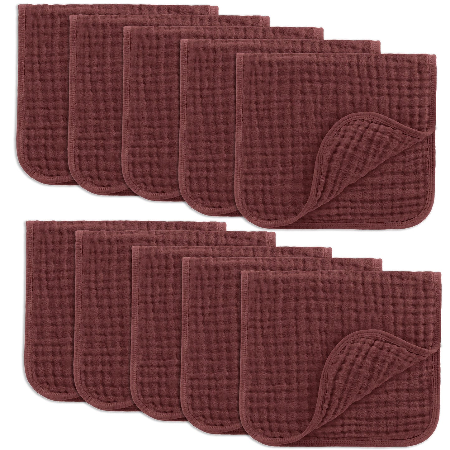 Muslin Burp Cloths Wine Color For Newborn Baby Gift Comfy Cubs Everetts Place: Online Boutique 29.99