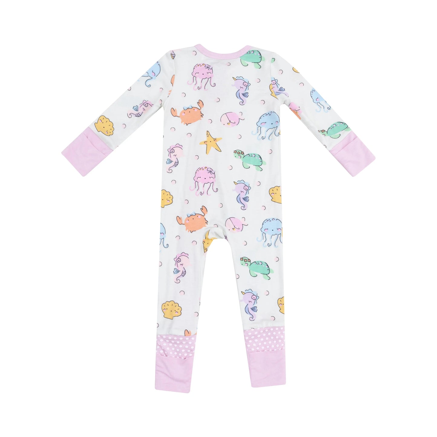 2 Way Zipper Romper Cute Sea Creatures.