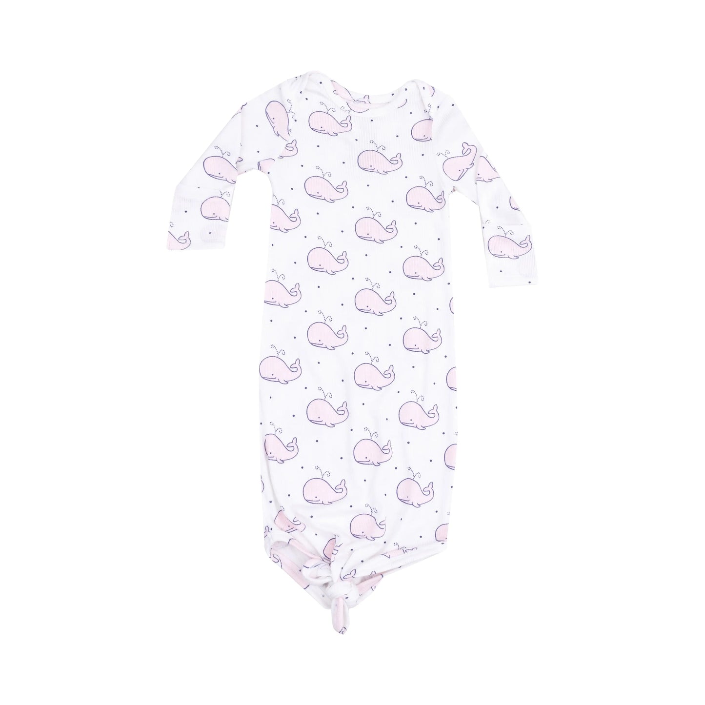 Knotted Gown Bubbly Whale Pink.