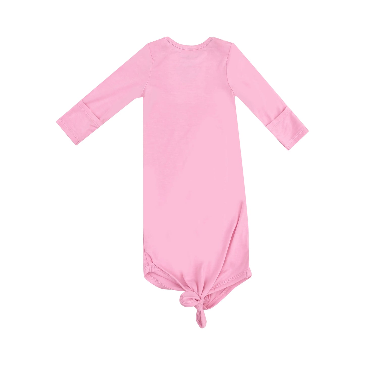 Knotted Baby Gown Solid Begonia Pink.