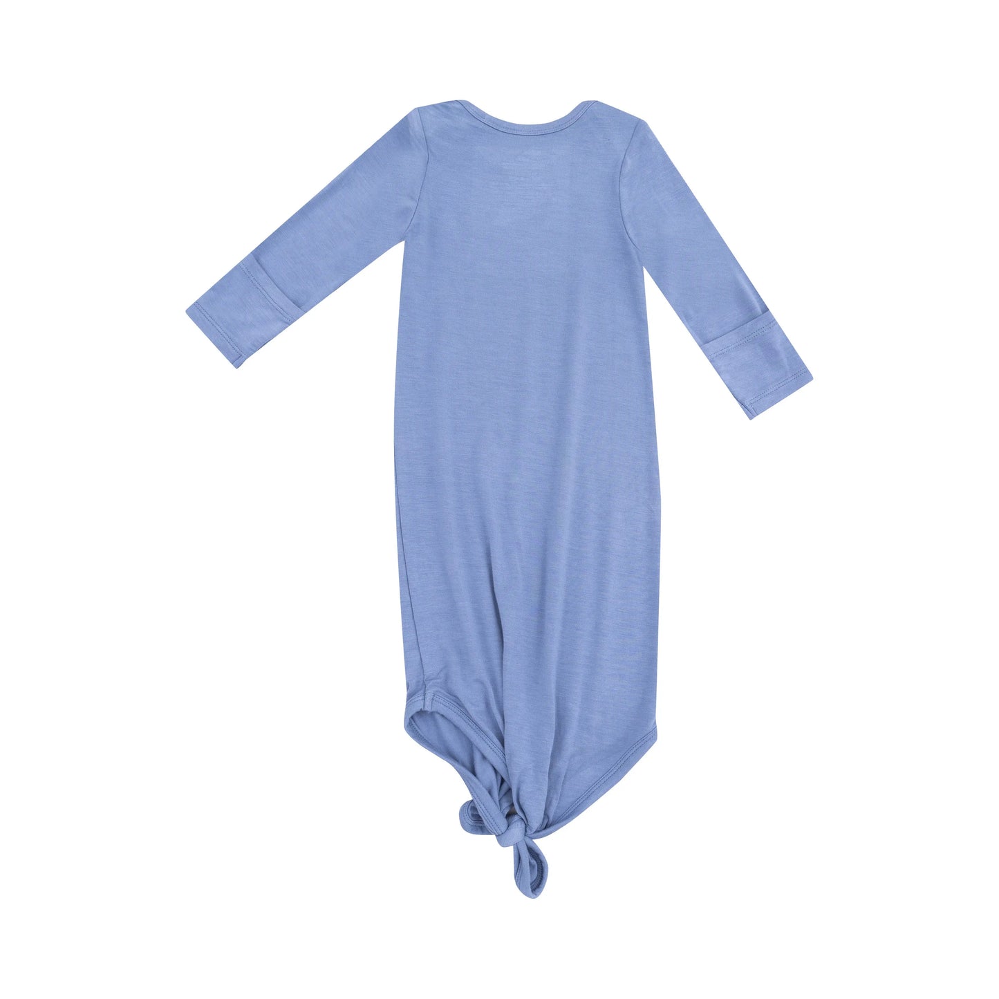 Knotted Gown Solid Country Blue Baby Outfit.
