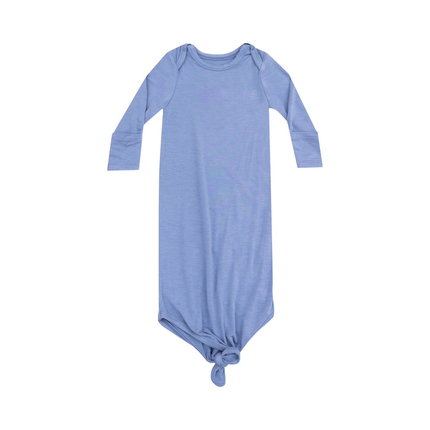 Knotted Gown Solid Country Blue Baby Outfit.