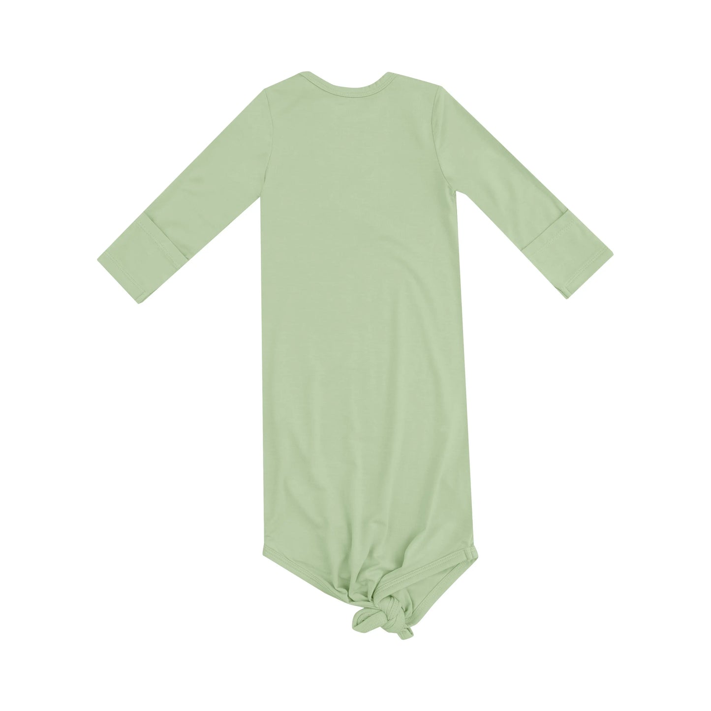 Knotted Baby Gown Solid Foam Green.