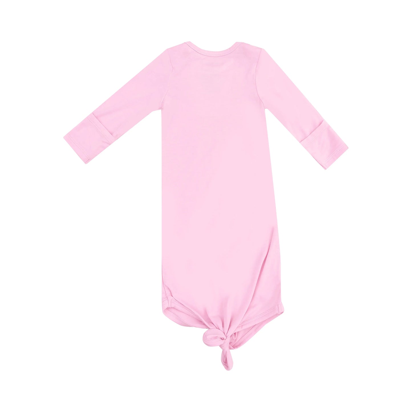 Knotted Baby Gown Solid Nosegay Pink.