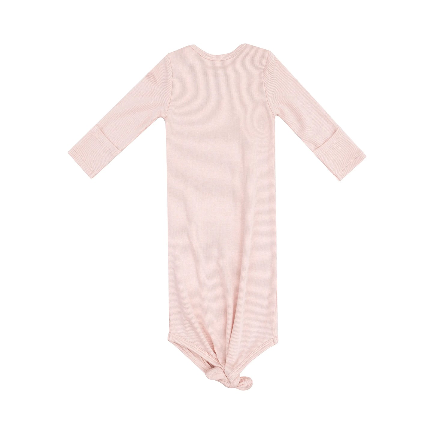 Knotted Baby Gown Solid Rose Smoke Ribbed.