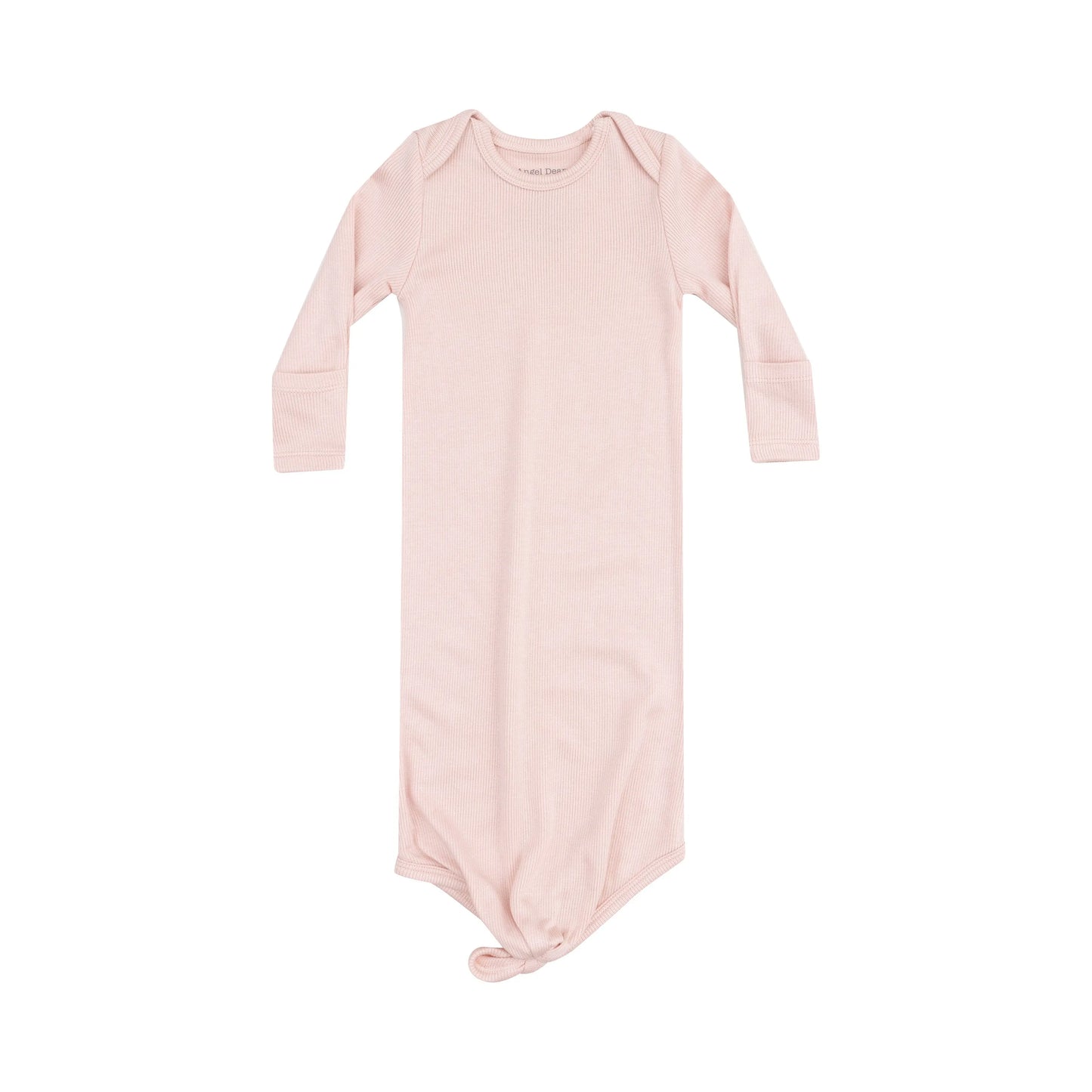 Knotted Baby Gown Solid Rose Smoke Ribbed.