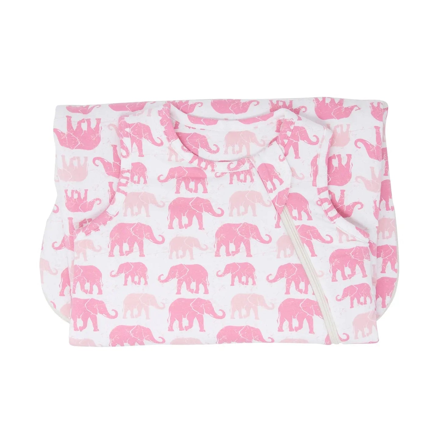 Pink Elephant Sleep Sack for Babies with 2 Way Zipper and Quilted Lining 0 to 9 Months Sweet Bamboo