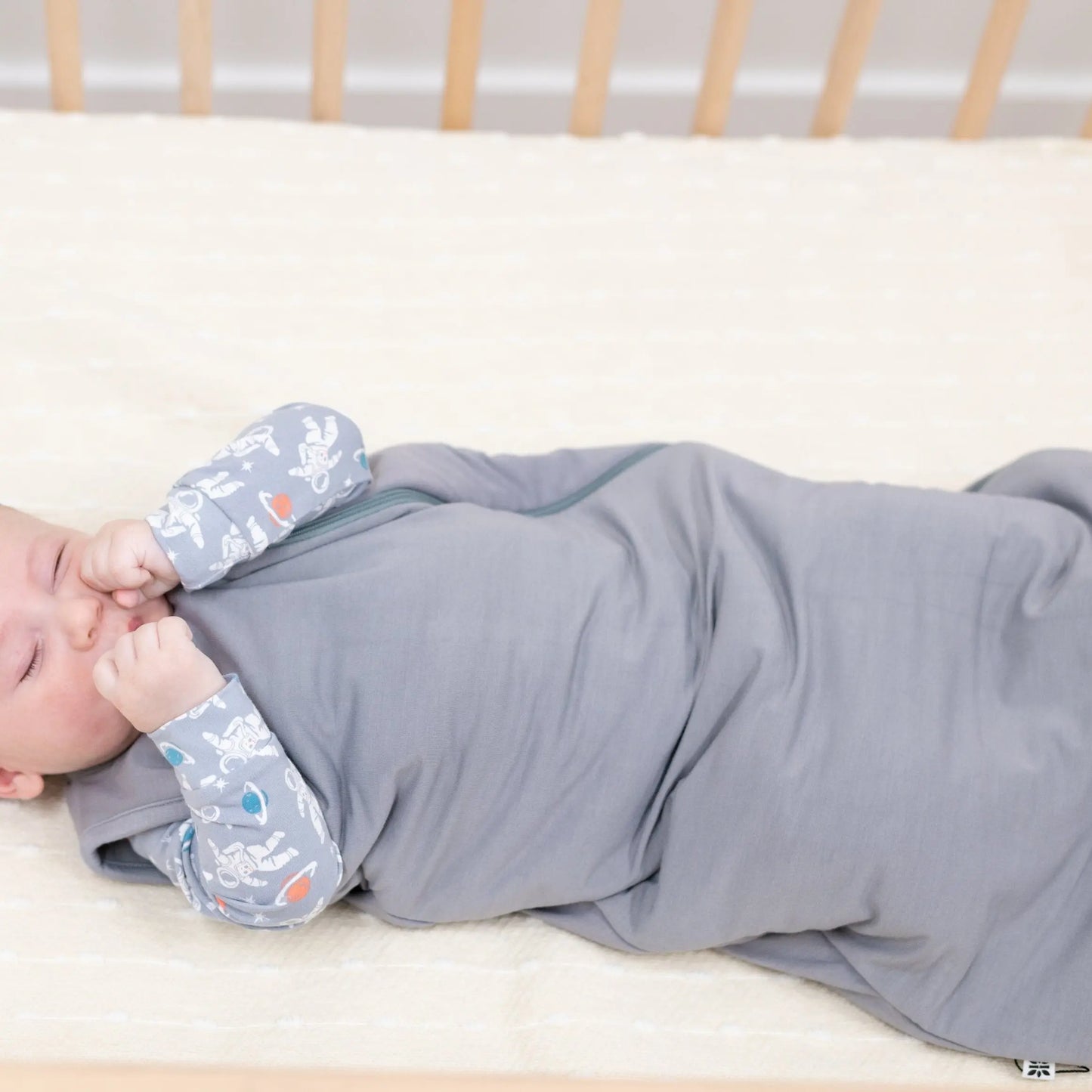 1.5 Tog Sleep Sack for Infants with 2 Way J Zipper and Quilted Lining Size 0 to 9 Months Sweet Bamboo