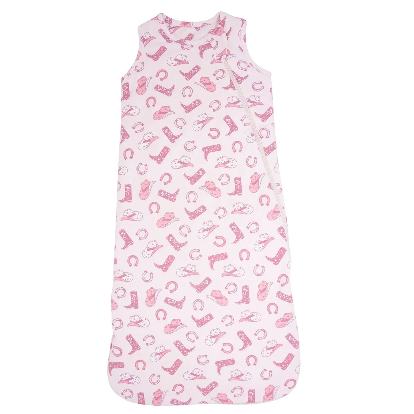 Pink Western Baby Sleep Sack with 2 Way J Zipper and Quilted Lining for 0 to 9 Months Sweet Bamboo