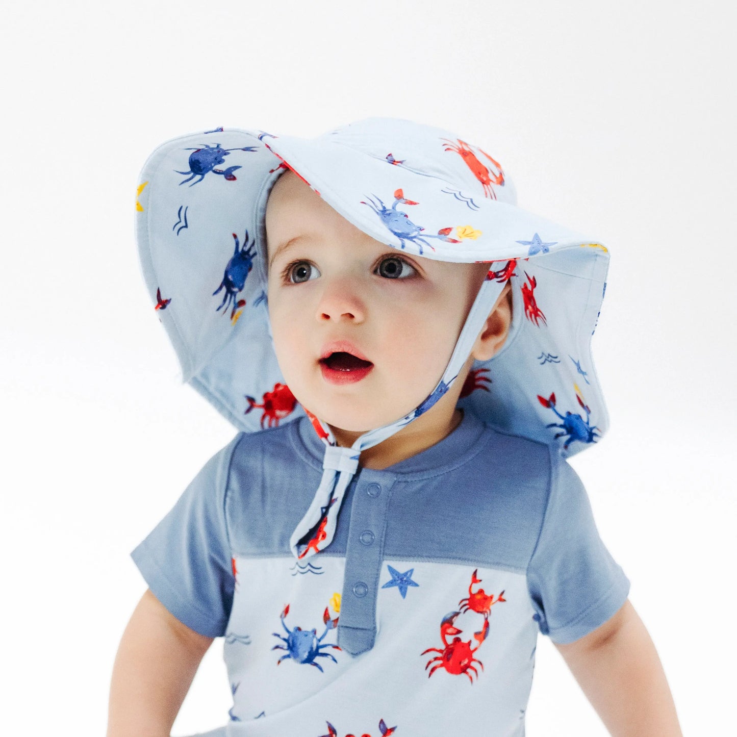 Wide Brim Sunhat Crayon Crabs for Kids Sun Protection and Comfort.