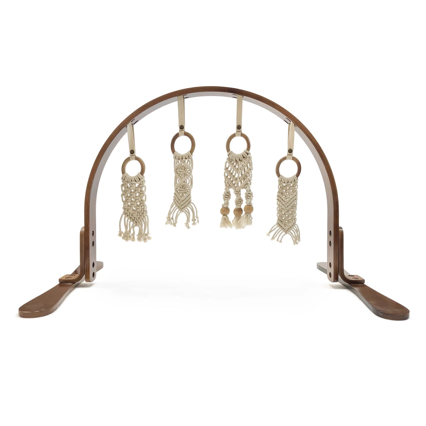 Macrame Lounge Mat and Play Gym Bundle in Three Wood Options Finn + Emma