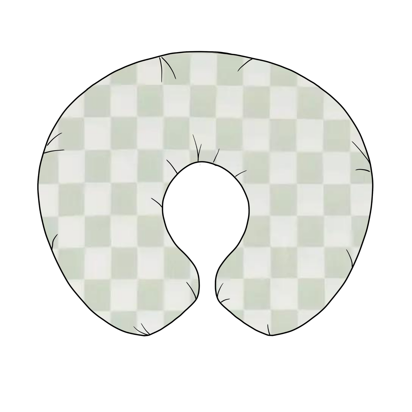 Leaf Green And White Checkered Nursing Pillow Cover Little Mae & Co Everetts Place: Online Boutique