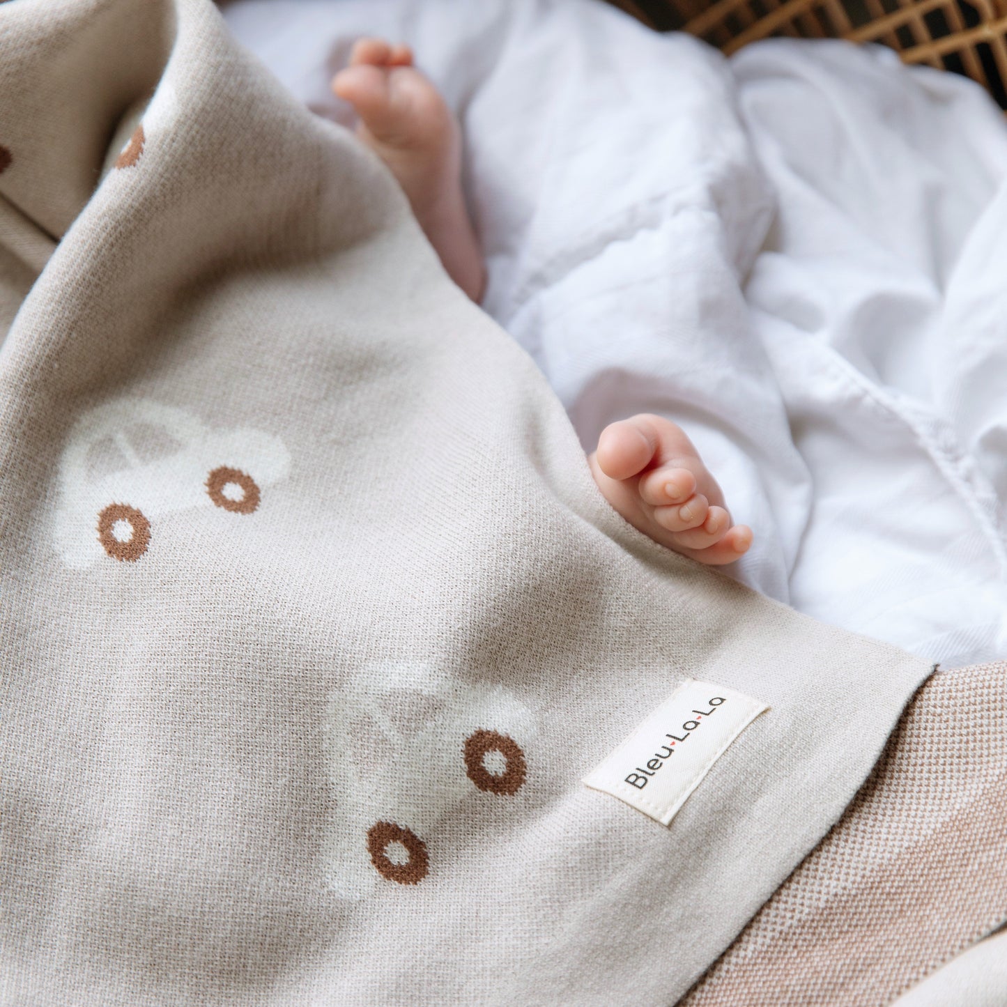 100 Percent Cotton Luxury Knit Car Swaddle Blanket Bleu La La