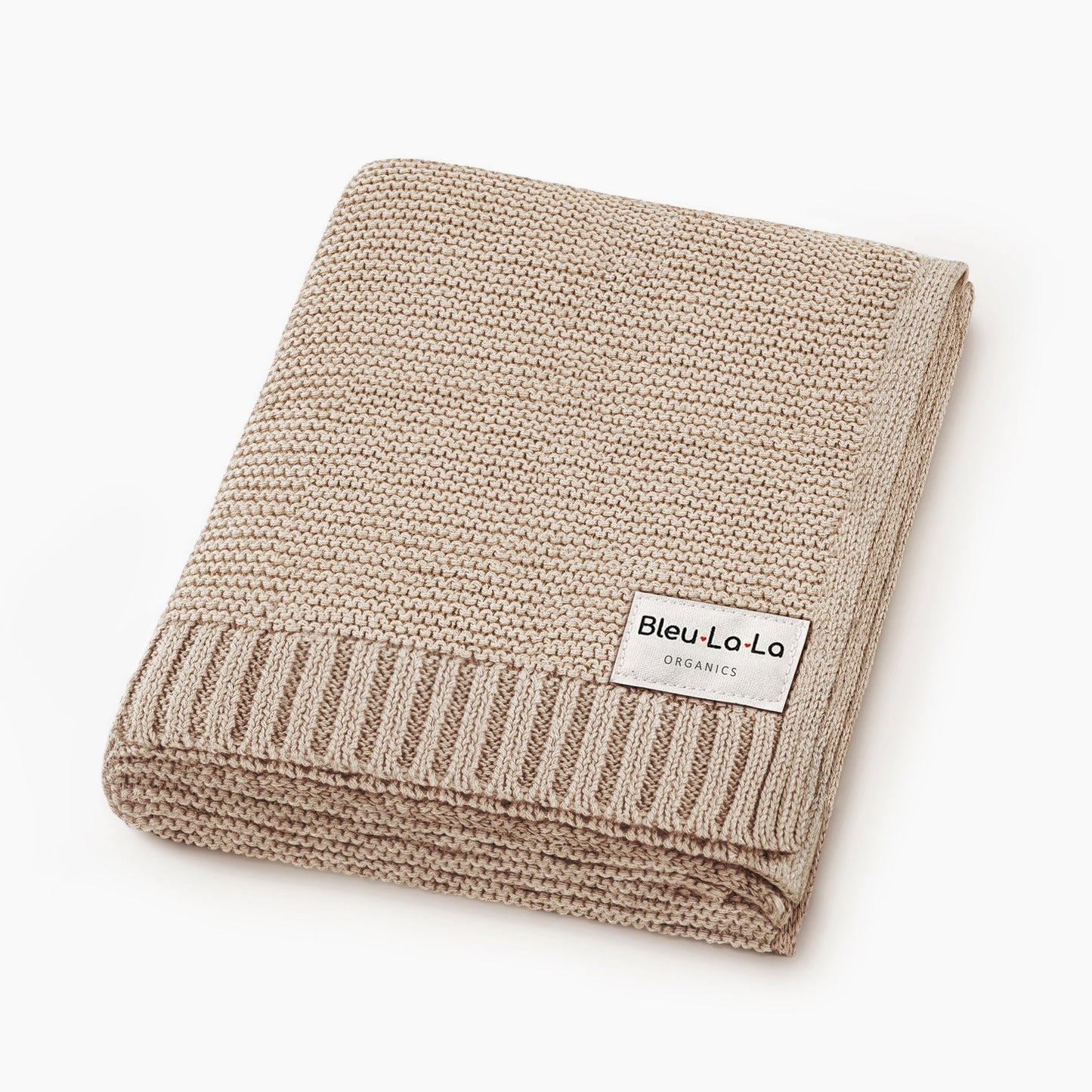 Heritage Knit 100 Percent Organic Cotton Luxury Knit Baby Swaddle Blanket Bleu La La