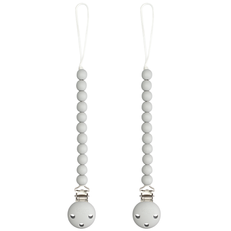 Grey Pacifier Clips 2 Pack for Newborns Comfy Cubs Comfy Cubs Everetts Place: Online Boutique