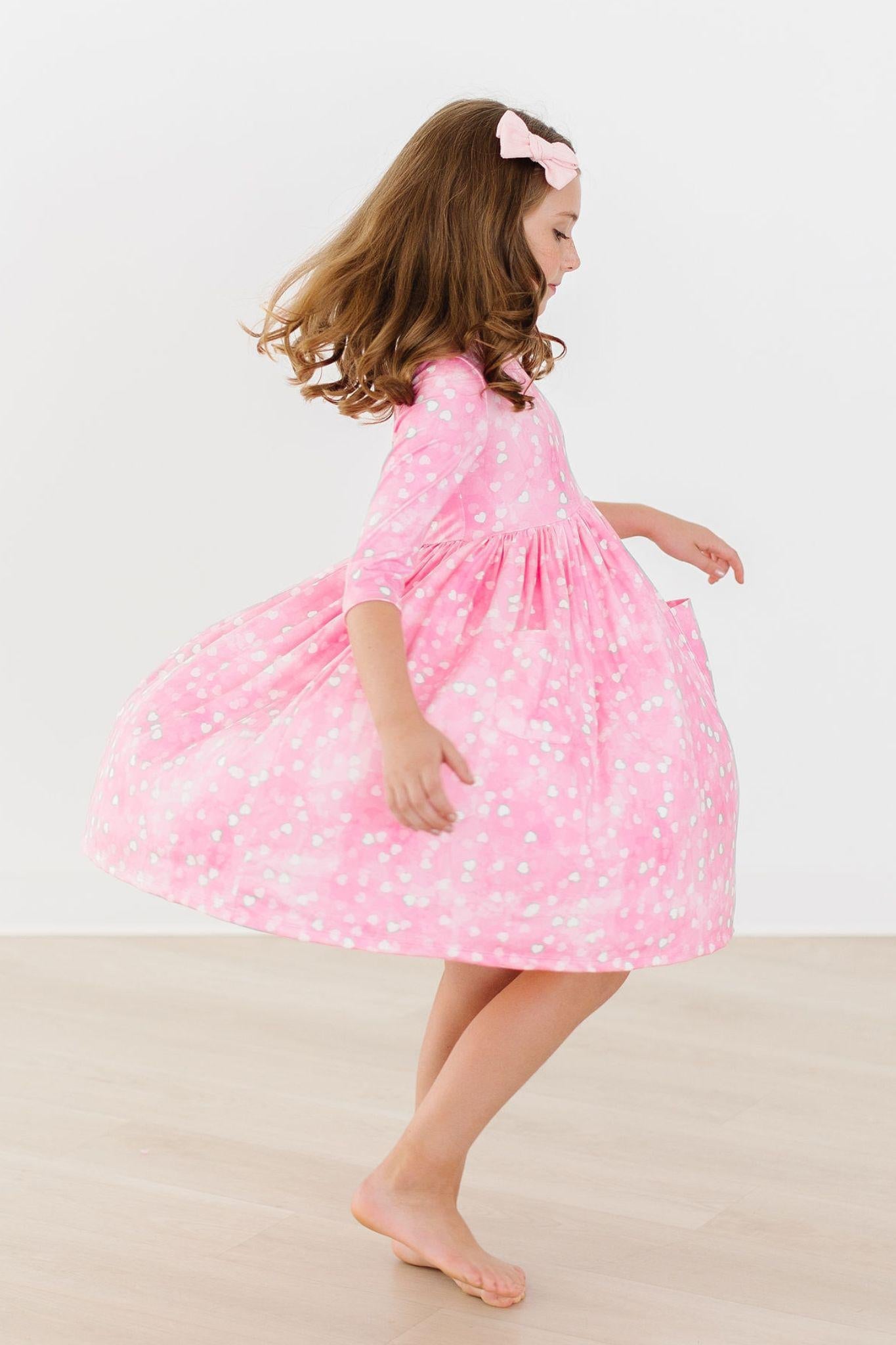 Mila & Rose ® Shine Bright Three Quarter Sleeve Twirl Dress With Pocket - Apparel & Accessories > Clothing > Dresses Twirl Pocket Dress 3/4
