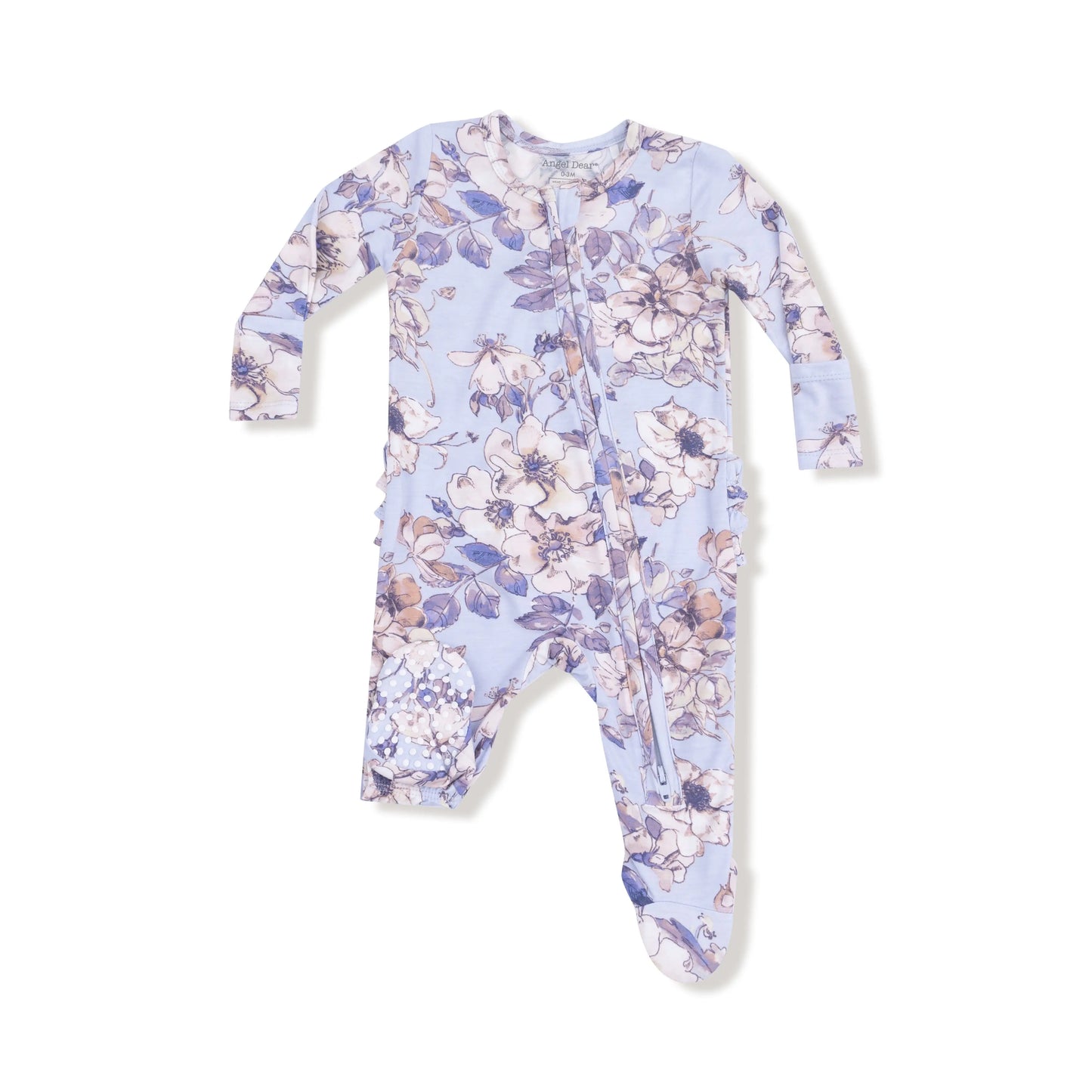 2 Way Zipper Ruffle Back Footie For Baby Cozy Bamboo Angel Dear Everetts Place: Online Boutique
