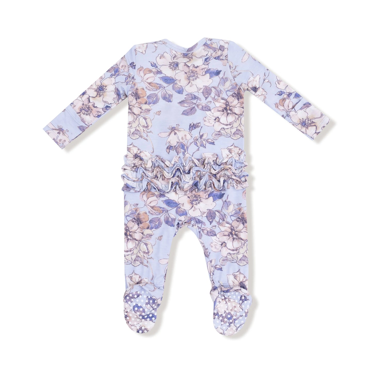 2 Way Zipper Ruffle Back Footie For Baby Cozy Bamboo Angel Dear Everetts Place: Online Boutique