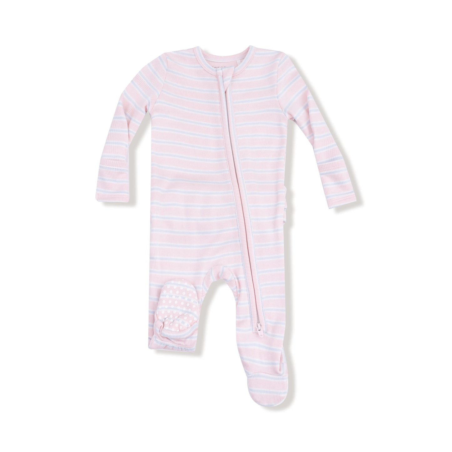 2 Way Zipper Ruffle Back Footie For Baby Soft Ribbed Modal Angel Dear Everetts Place: Online Boutique