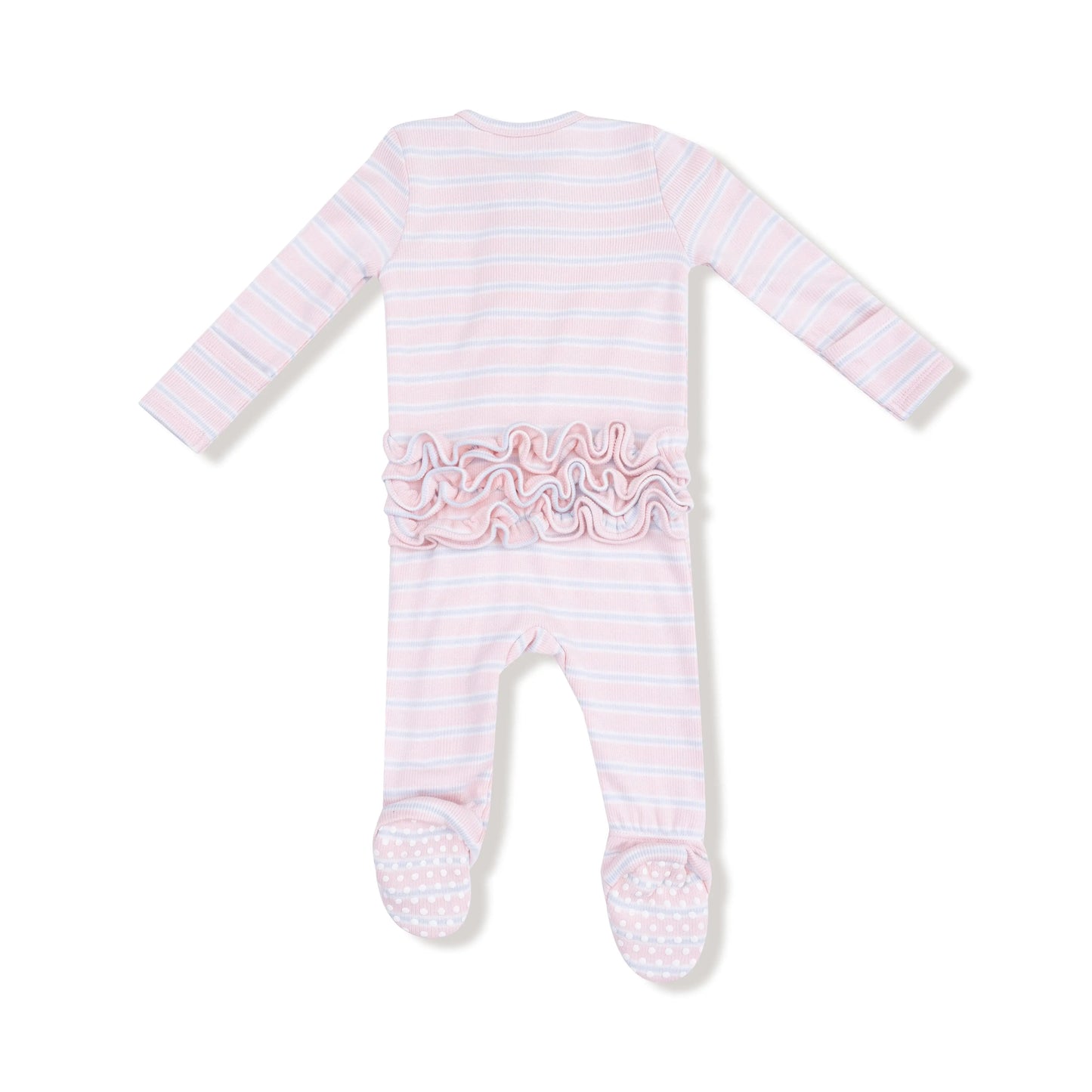 2 Way Zipper Ruffle Back Footie For Baby Soft Ribbed Modal Angel Dear Everetts Place: Online Boutique