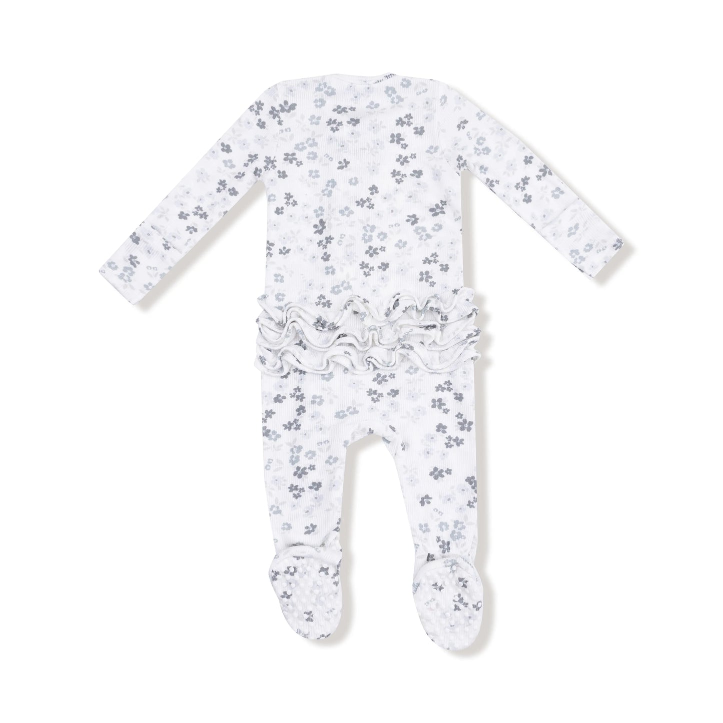 2 Way Zipper Ruffle Back Footie For Baby Soft Ribbed Modal Angel Dear Everetts Place: Online Boutique