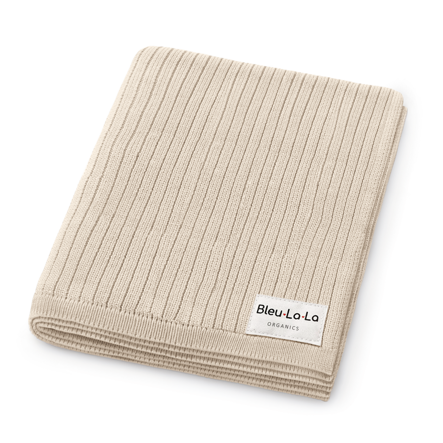 Organic Ribbed Knit Cotton Baby Blanket Made from 100 Percent Organic Cotton Bleu La La
