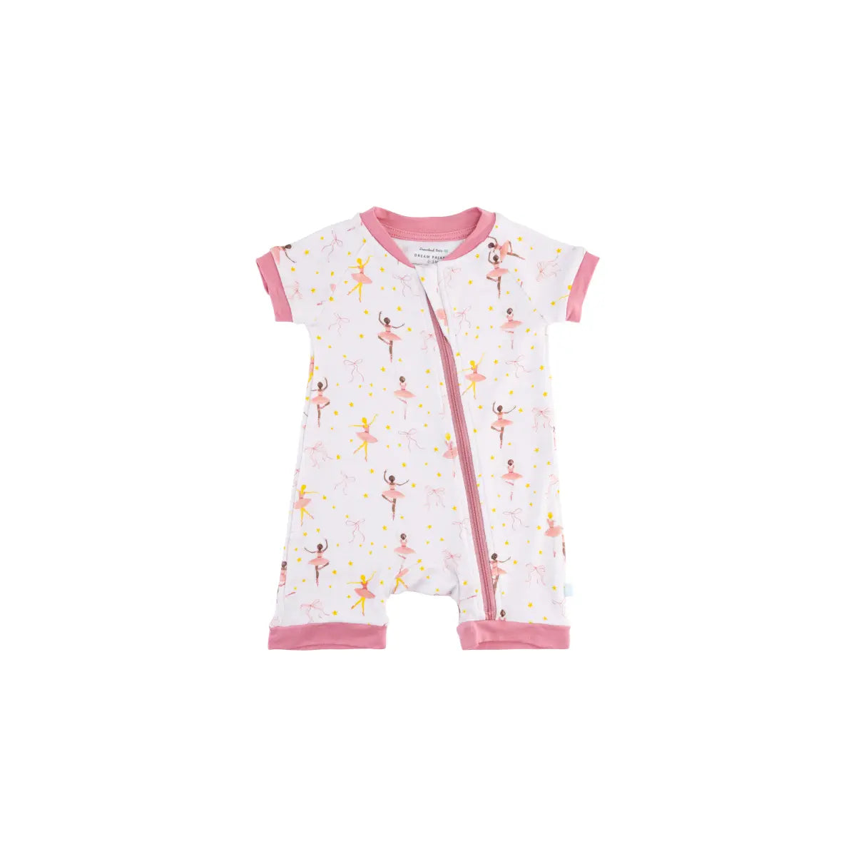 Baby Short Sleeve Bamboo Romper with LuxeWeave Fabric for Softness and Comfort.
