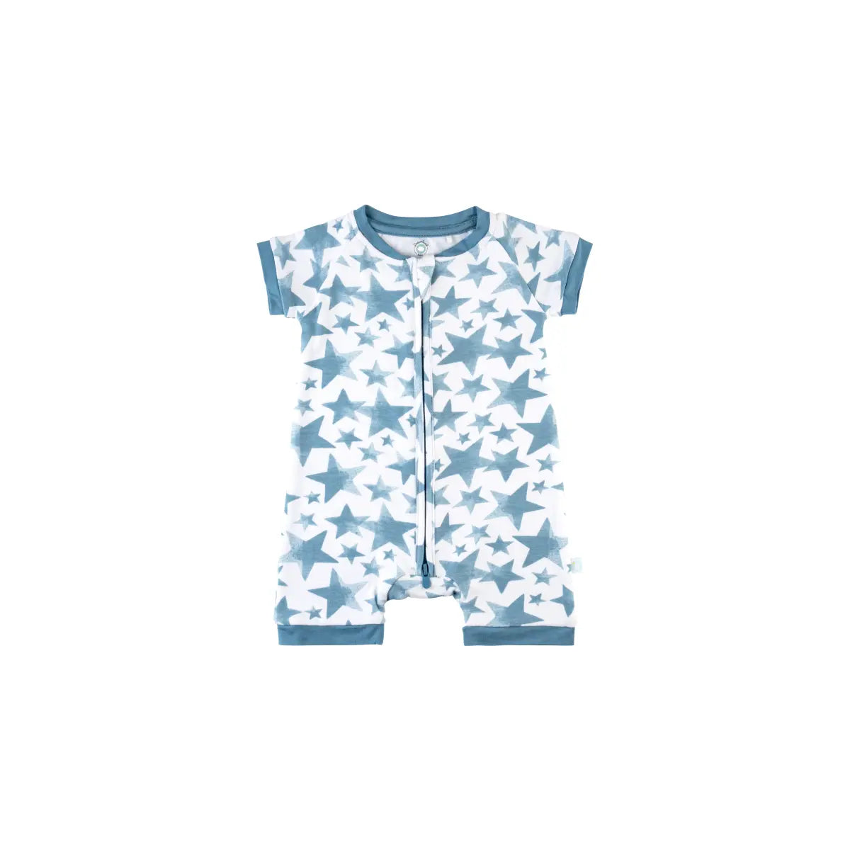 Baby Short Sleeve Bamboo Romper with LuxeWeave Fabric for Softness and Comfort.