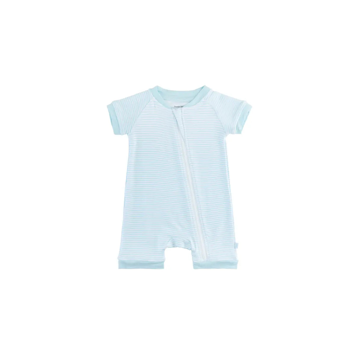 Baby Short Sleeve Bamboo Romper with LuxeWeave Fabric for Softness and Comfort.
