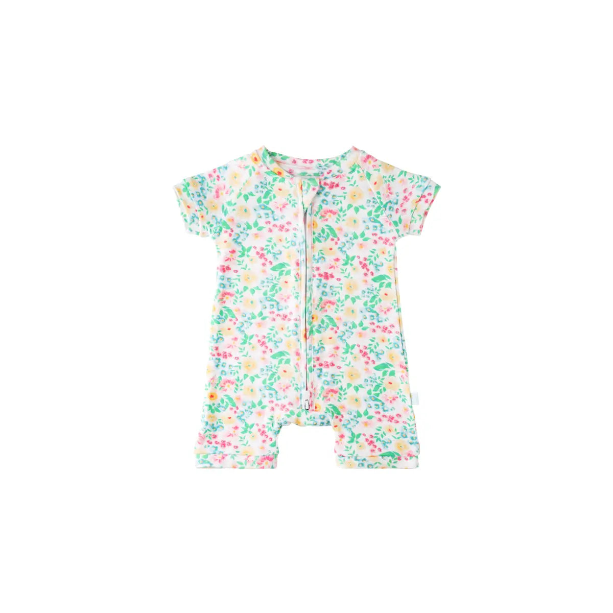Baby Short Sleeve Bamboo Romper with LuxeWeave Fabric for Softness and Comfort.