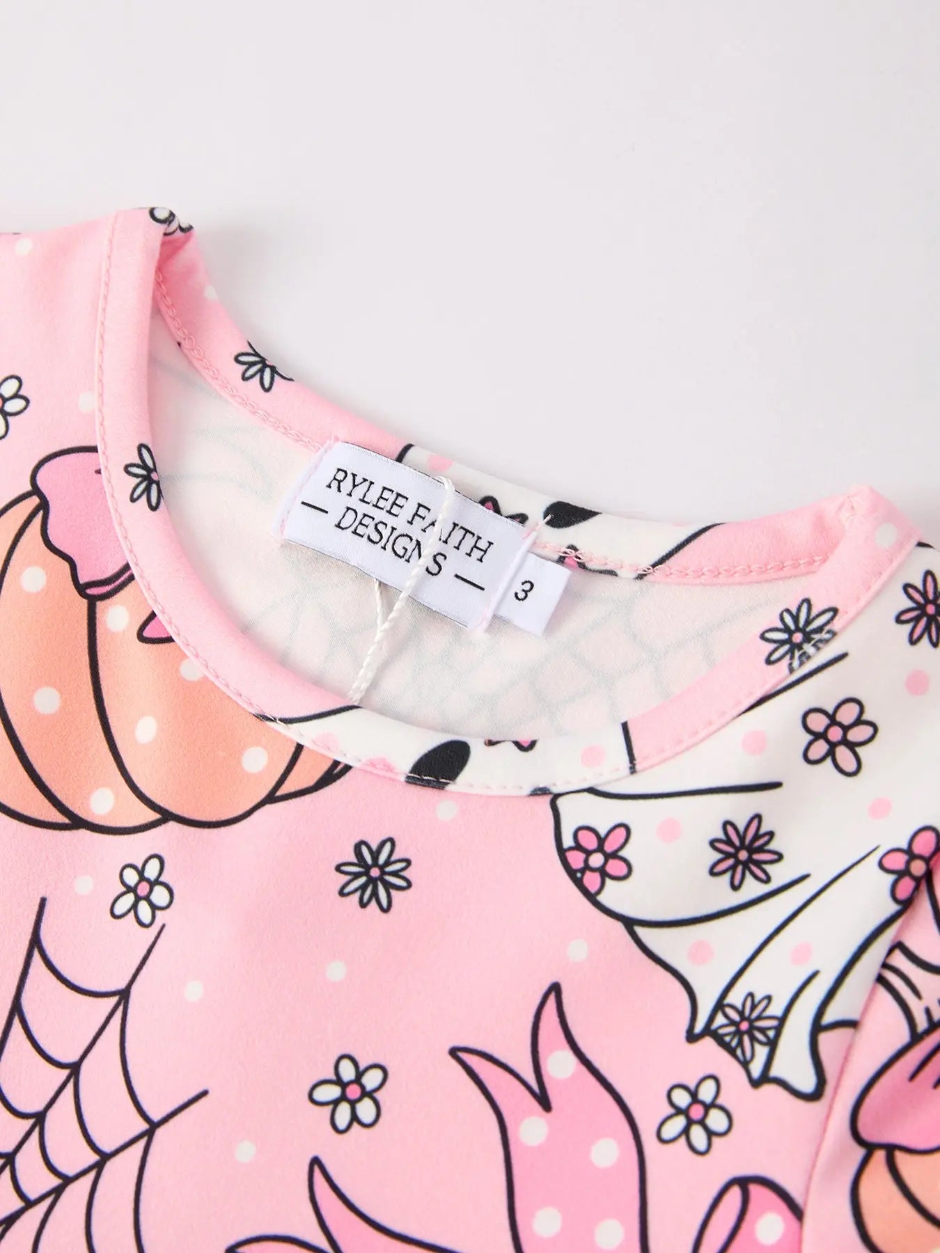 Spooky Halloween Dress with Ghost and Pumpkin Print for Festive Women Rylee Faith Designs