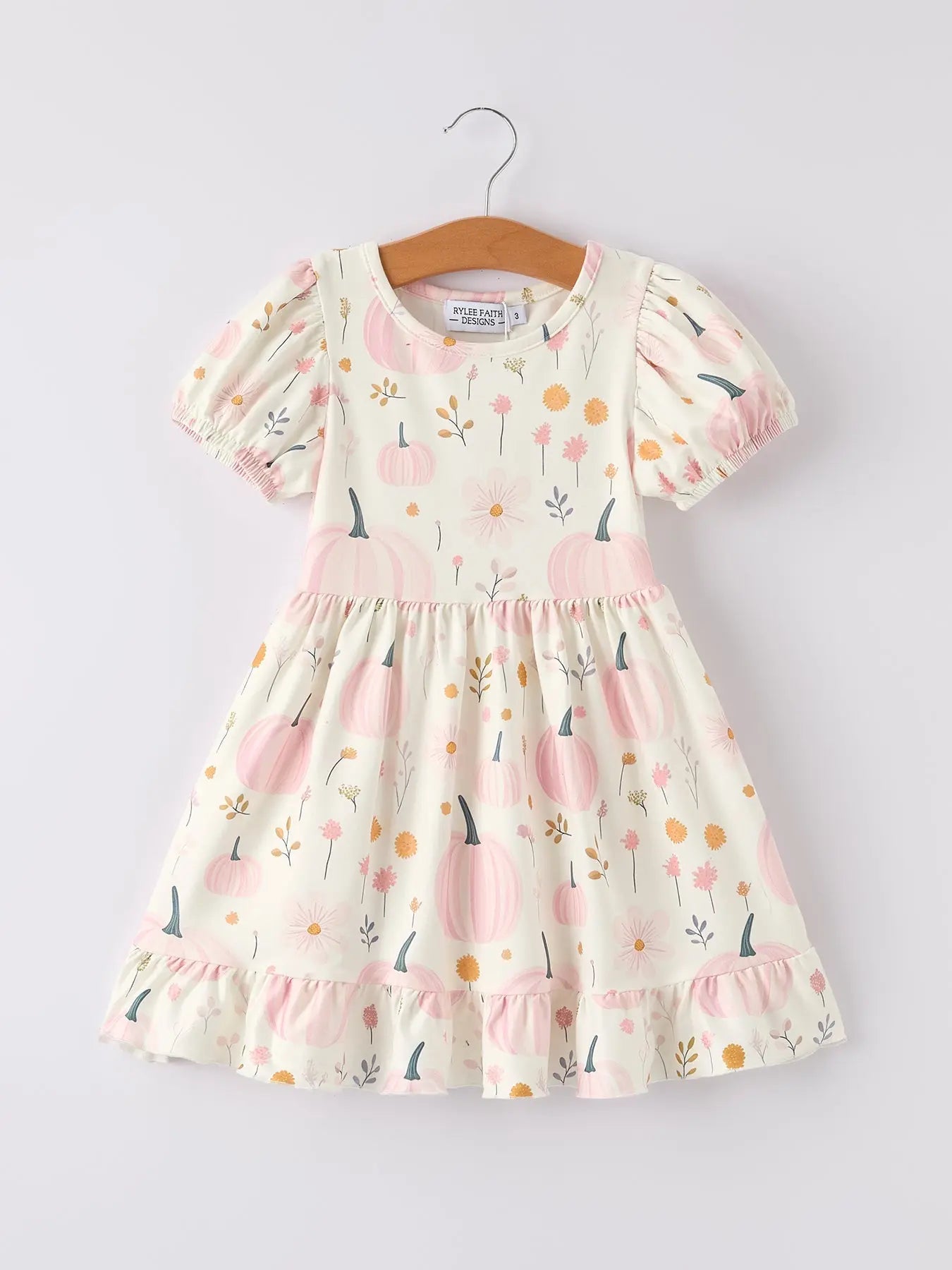 Cute Pumpkin Print Dress for Girls Perfect for Halloween Celebrations Rylee Faith Designs