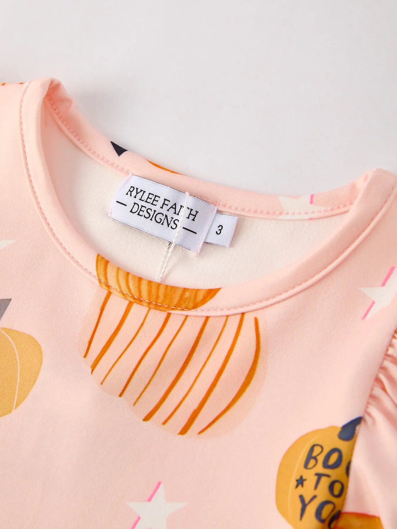 Quality Pumpkin Dress with Short Sleeves for Girls Halloween Fun Rylee Faith Designs