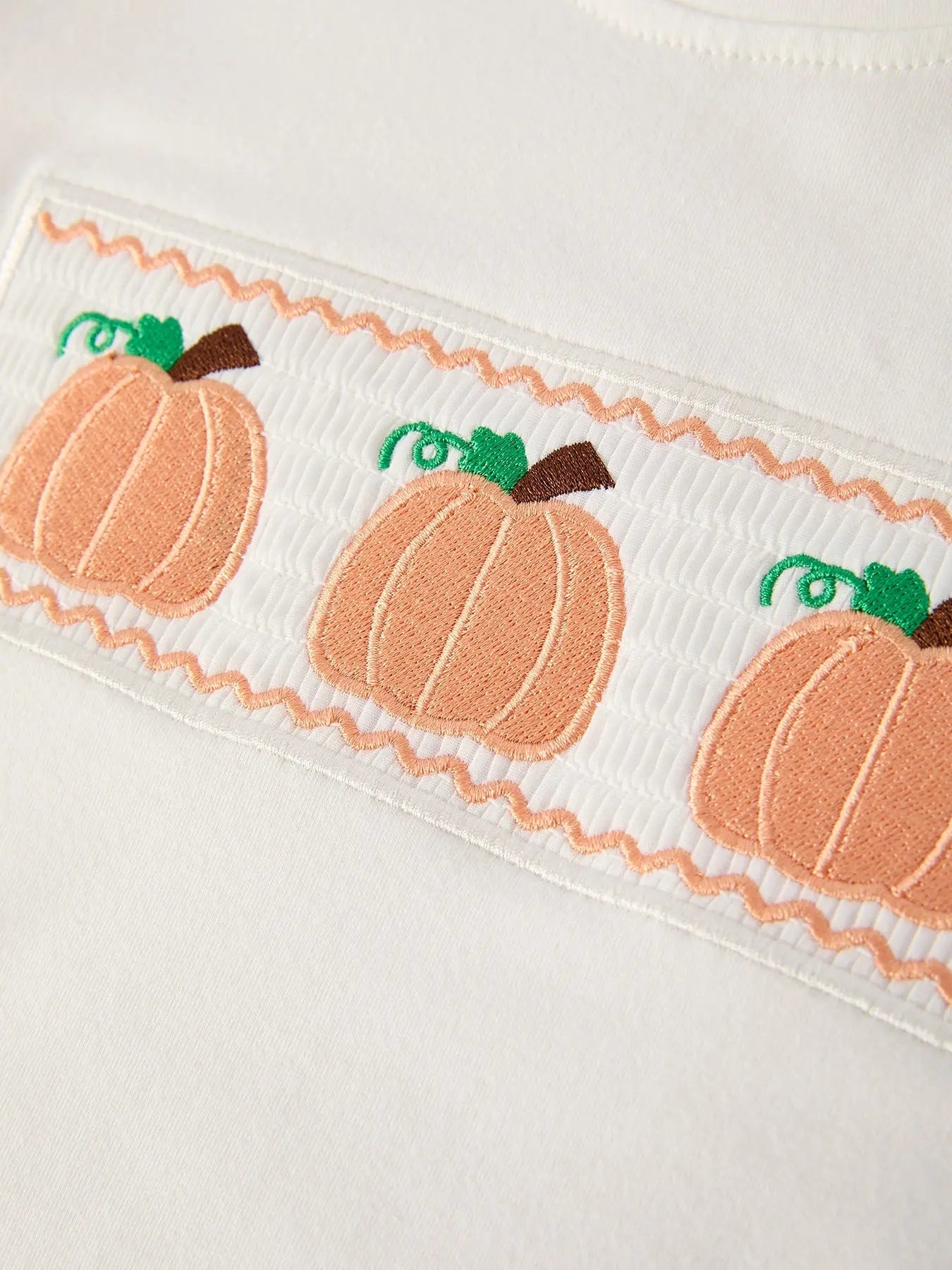 Quality Cotton Boys Halloween Pumpkin Embroidery Smocking Set for Fall Rylee Faith Designs