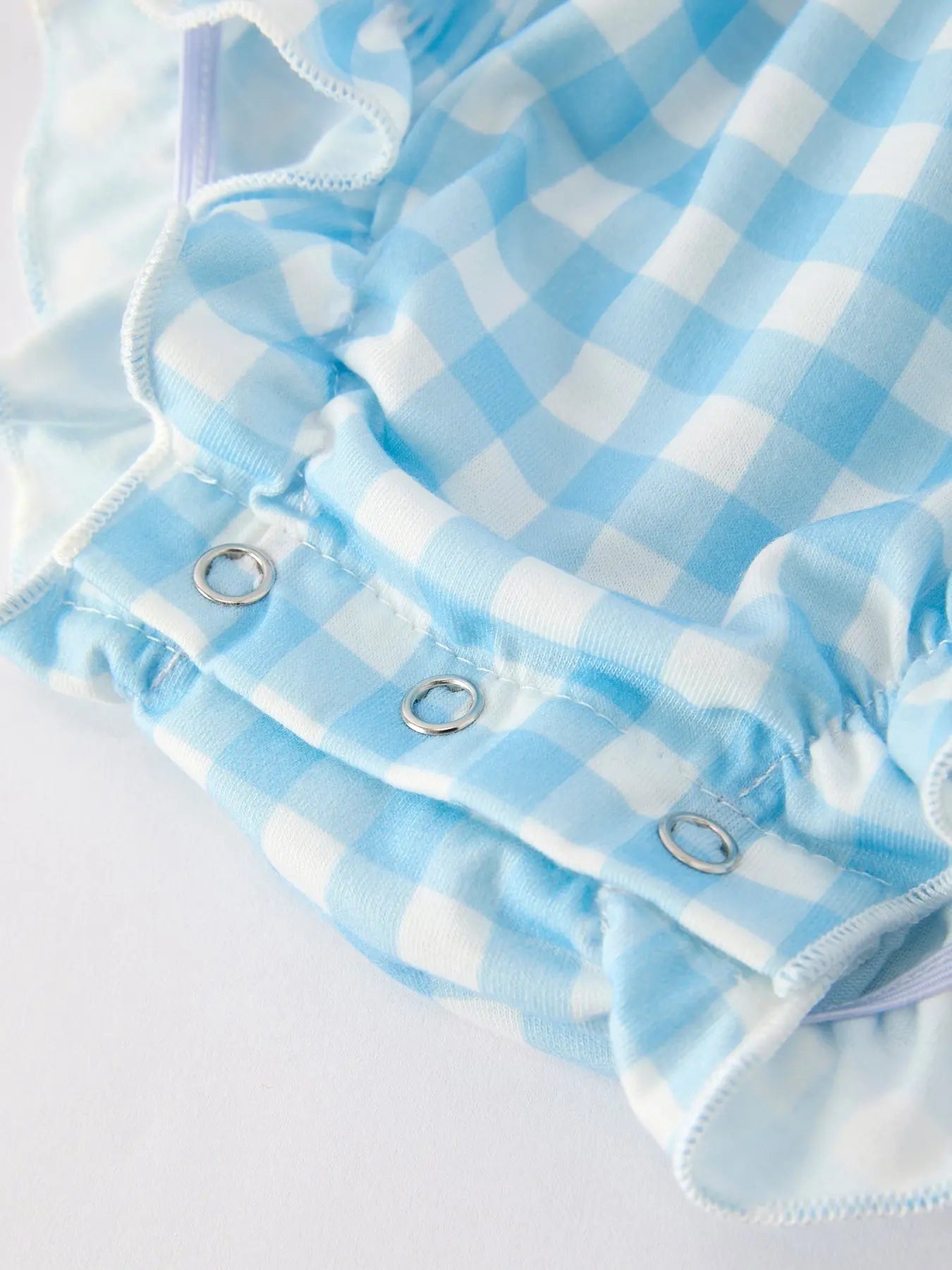 Adorable Pumpkin Embroidery Blue Plaid Romper for Halloween Babies Rylee Faith Designs