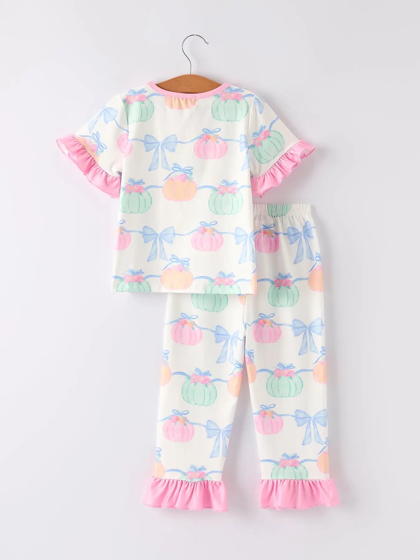 Cozy Halloween Pajamas with Ruffled Design for Girls Sleepwear Rylee Faith Designs
