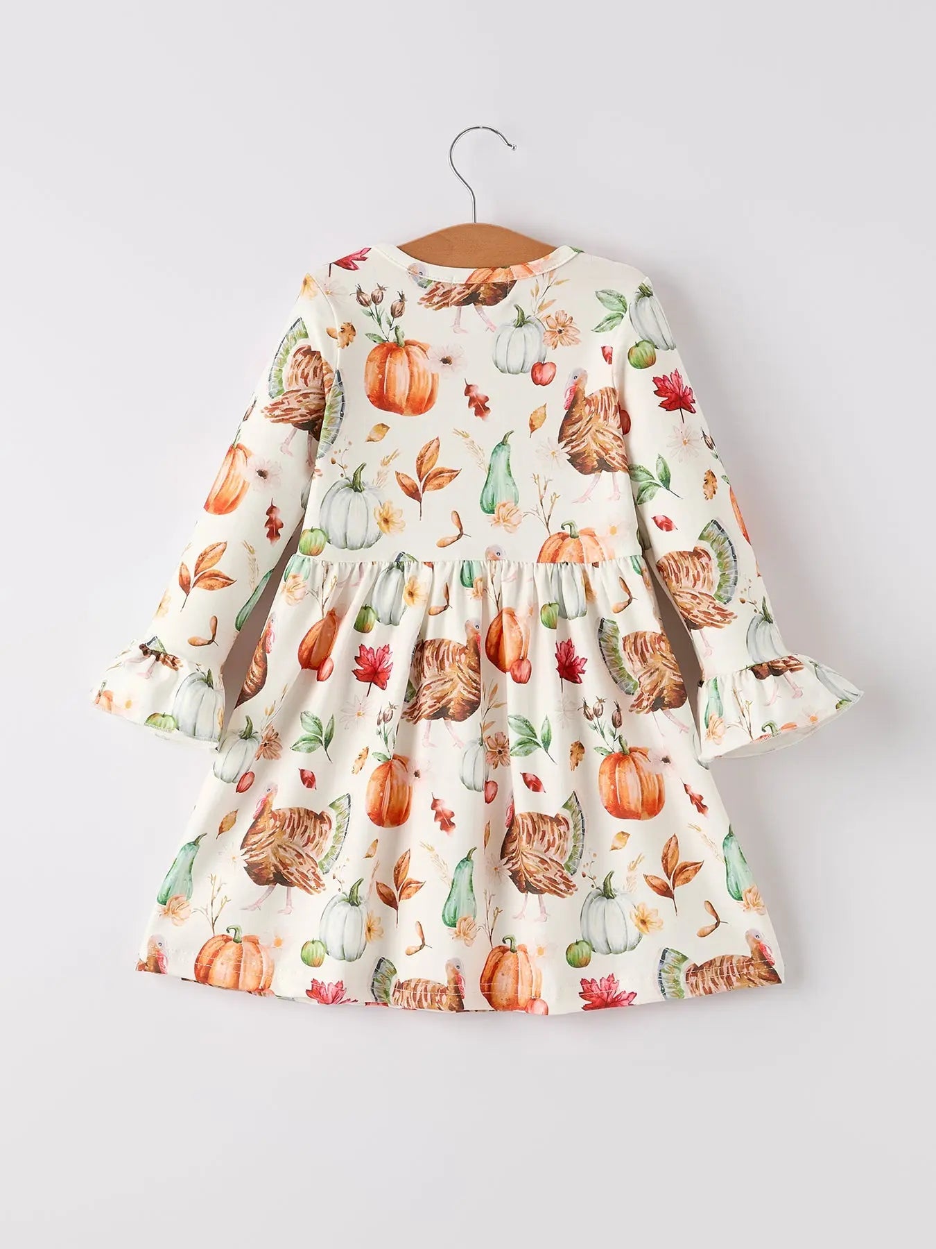 Vintage Fall Dress with Pumpkin and Turkey Print for Thanksgiving Celebrations Rylee Faith Designs